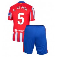 Atletico Madrid Rodrigo De Paul #5 Fußballbekleidung Heimtrikot Kinder 2024-25 Kurzarm (+ kurze hosen)